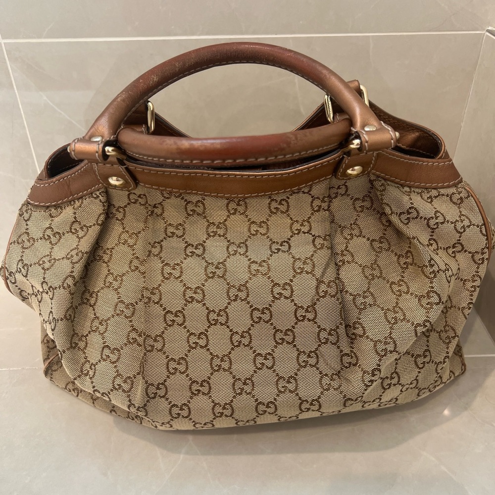 Authentic Gucci Sukey Brown/Bronze Bag - Picture 5 of 11